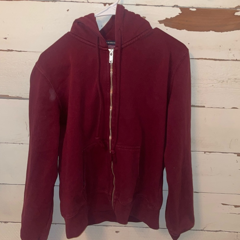 Red Cropped Hoodie From Brandy Melville